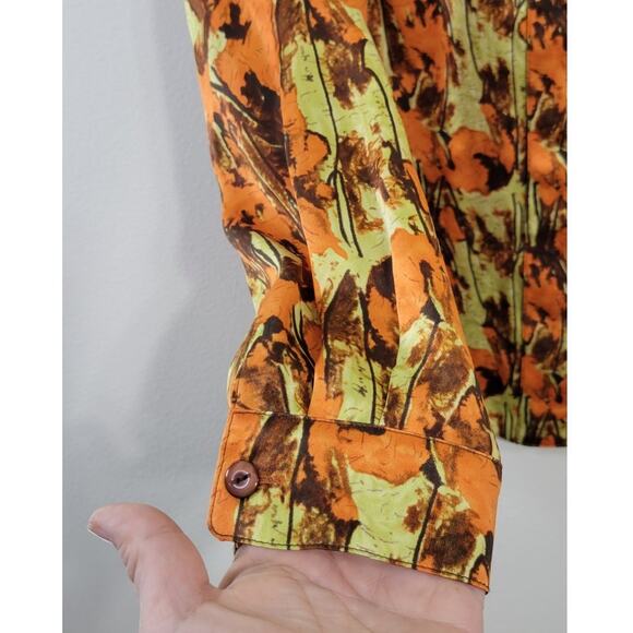 Chere Maselle Shirt Womens 88-102-165 Long Sleeve 100% Silk Corpcore Boho Chic - Picture 6 of 8